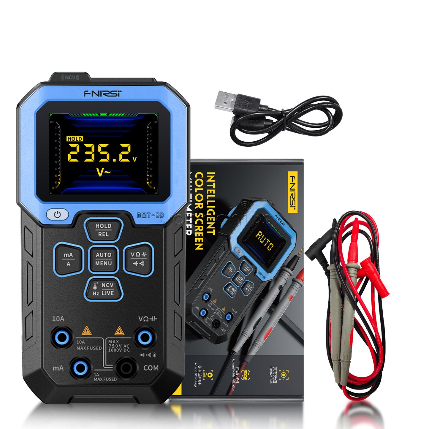 FNIRSI DMT-99 TFT Digital Multimeter DIY Interface 10000 Counts Auto-Ranging