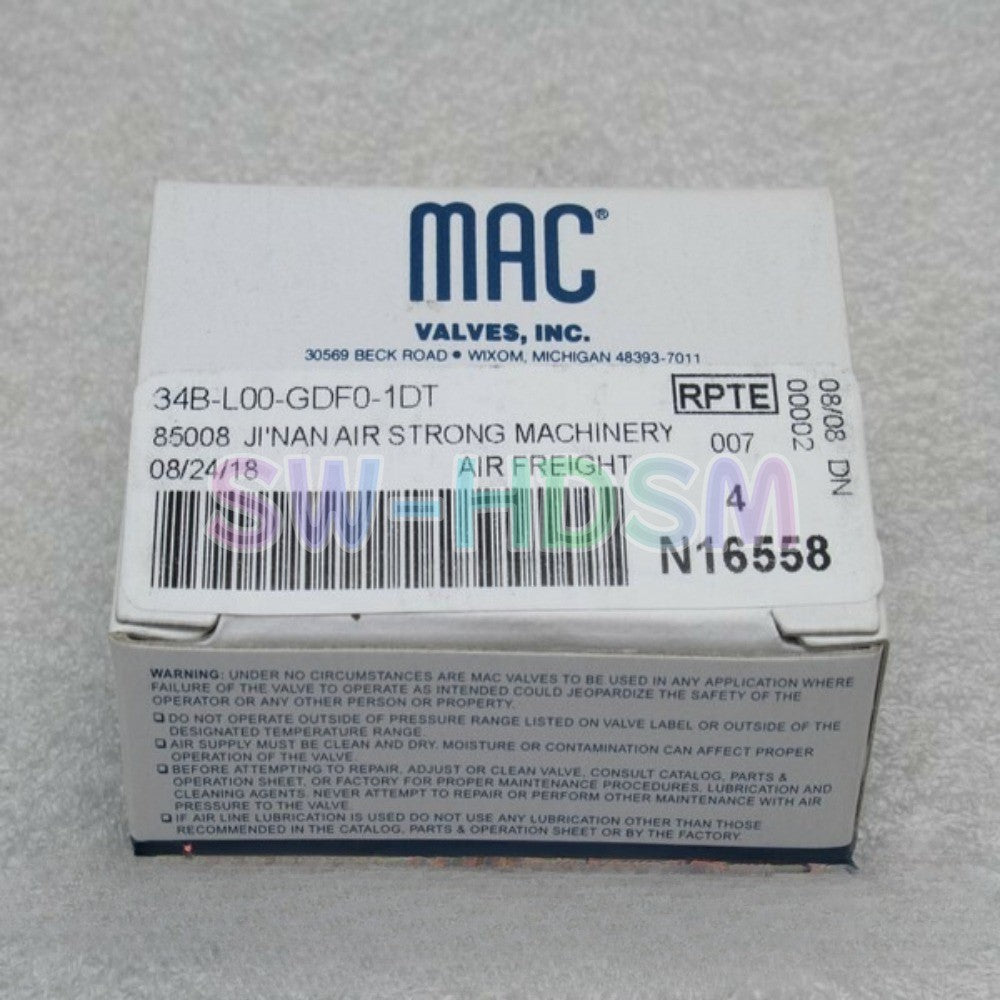 1PCS for MAC Solenoid Valve 34B-L00-GDF0-1DT Freight Free