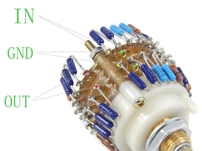 23-Step DIY 500KAX2 Dual-500K DALE Attenuator Stereo HiFi Volume Potentiometer