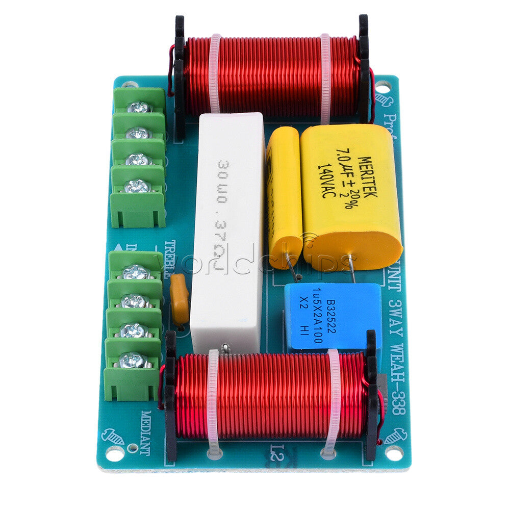 120W 3-Way Treble + Midrange + Bass Speaker HiFi Crossover Divider Home Theater