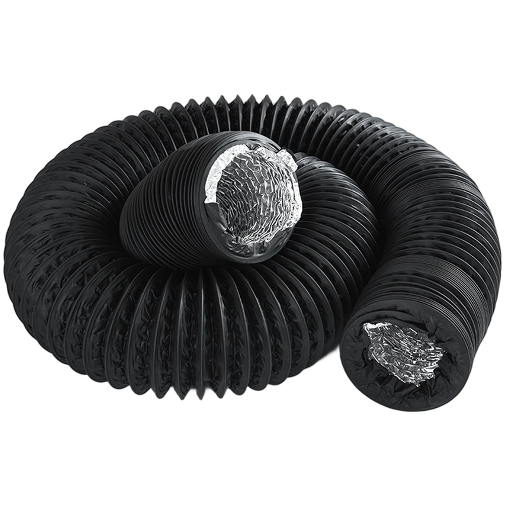 Black Double Layer PVC Aluminum Foil Flexible Air Duct Hose for Ventilation Use