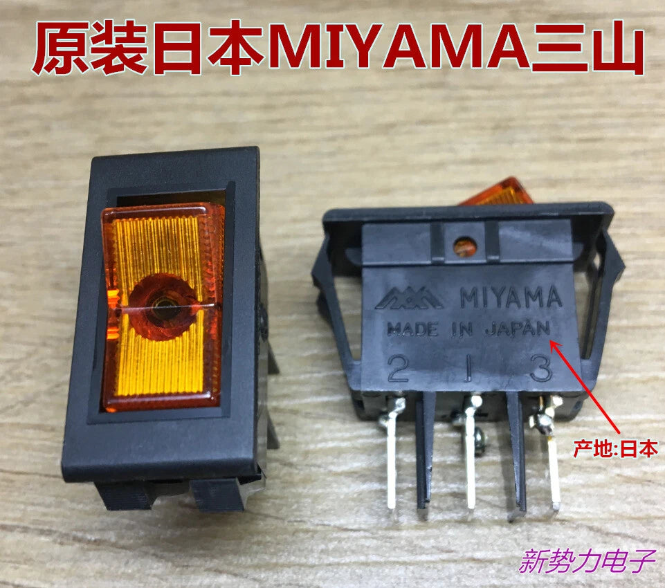 1PC MIYAMA DS-322A 15A 125VAC 3pins 2positions Rocker switch with lamp