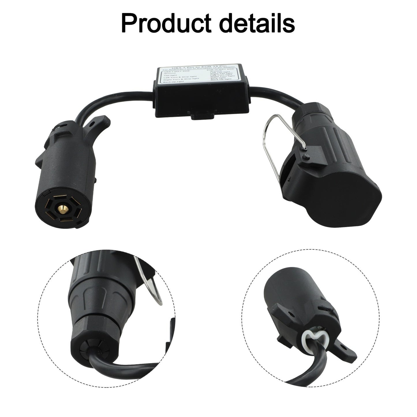13-Pin Trailer Light Converter 7-Way Accessory Connector Electrical Parts