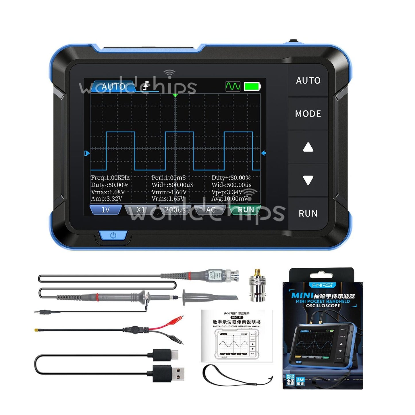 FNIRSI DSO152 DSO153 Small Oscilloscope Type-C Portable Digital Oscilloscope