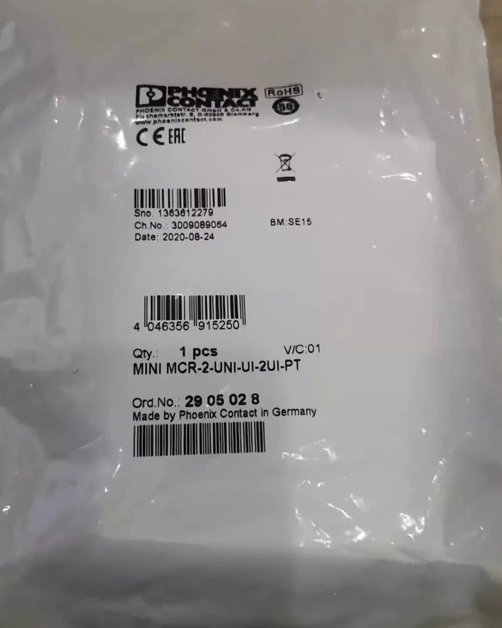 PHOENIX Contact MINI MCR-2-UNI-UI-2UI-PT 2905028 module #P