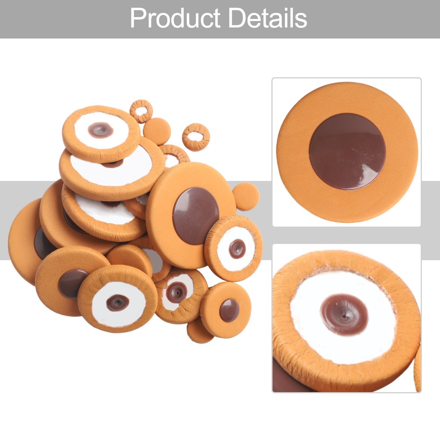 Effortless Installation For Tenor Sax Leather Pads 25 PCS 14 Sizes Brown