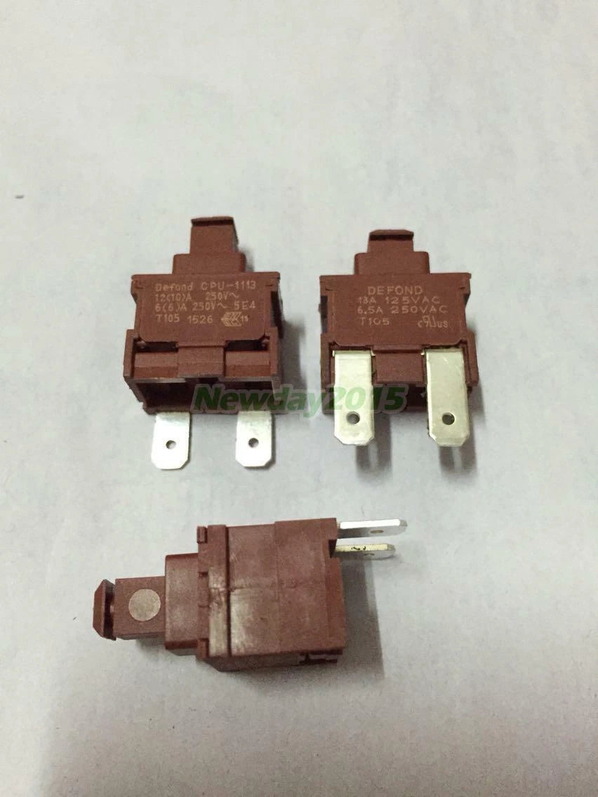 5pcs DEFOND CPU-1113 2 Pin 13/6.5A 125/250VAC Power Switch Push Botton
