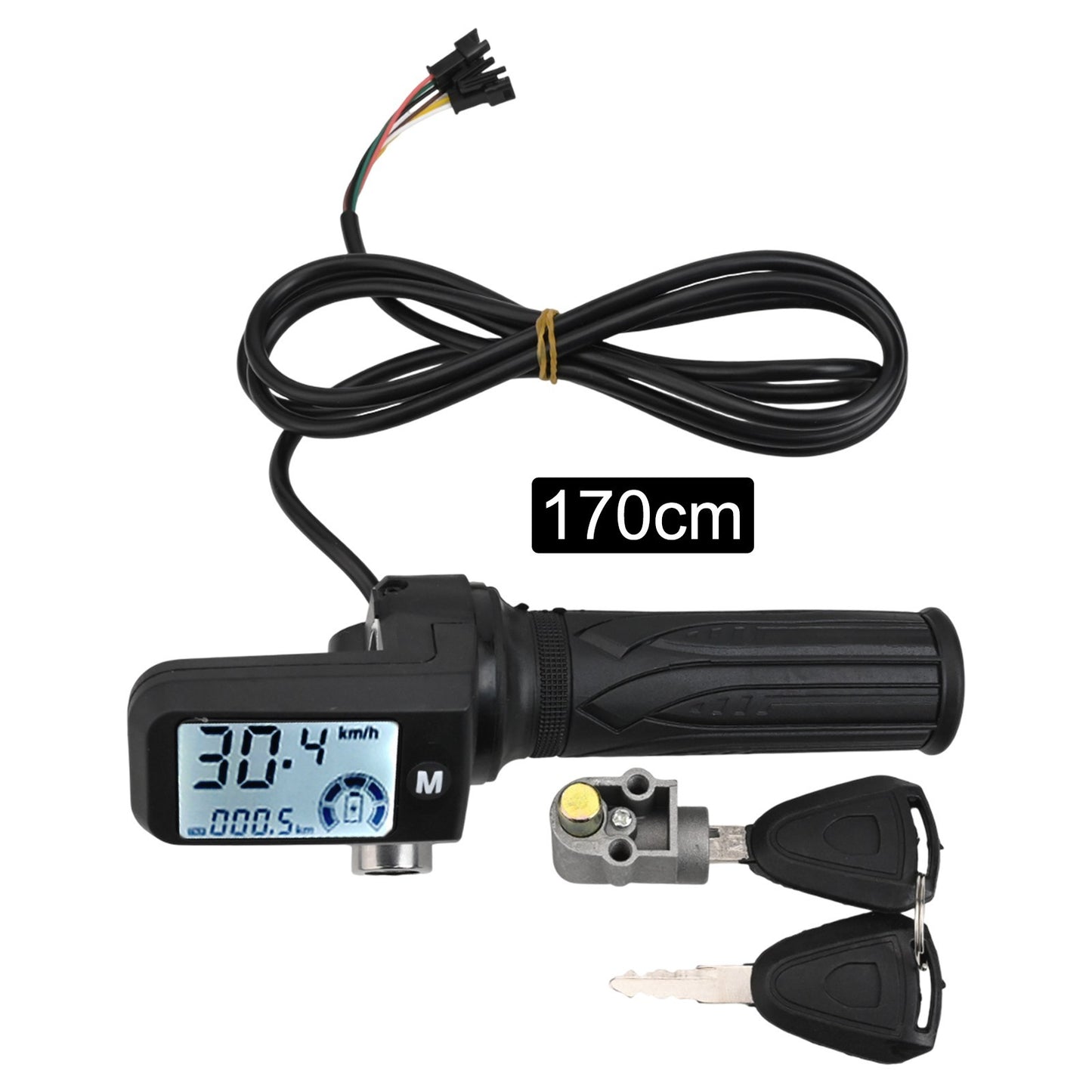 Throttle Handle for Electric Bikes with Key Locks and LCD Functionality