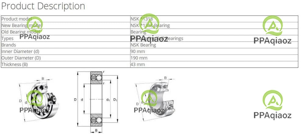 1PC NSK 1318 Self-Aligning Ball Bearings 90x190x43m8 #P