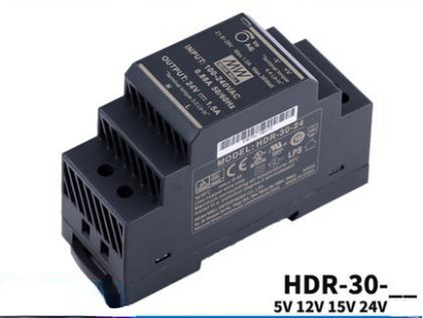 1PCS HDR-30-5 HDR-30-12 HDR-30-15 HDR-30-24 Rail Switching Power Supply