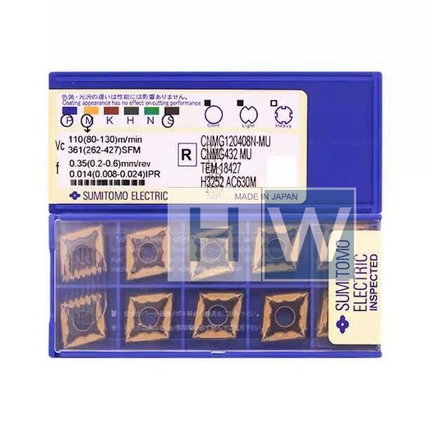 Box/10PCS Sumitomo CNC Blade CNMG120408N-MU AC630M Processed Stainless Steel