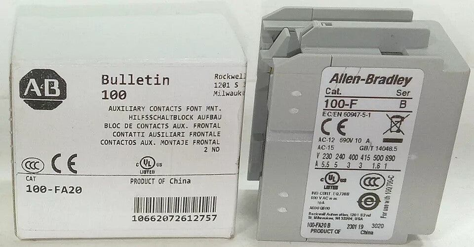 1pcs For Allen-Bradley 100-FA20 1PCS Auxiliary Contact 100-FA20