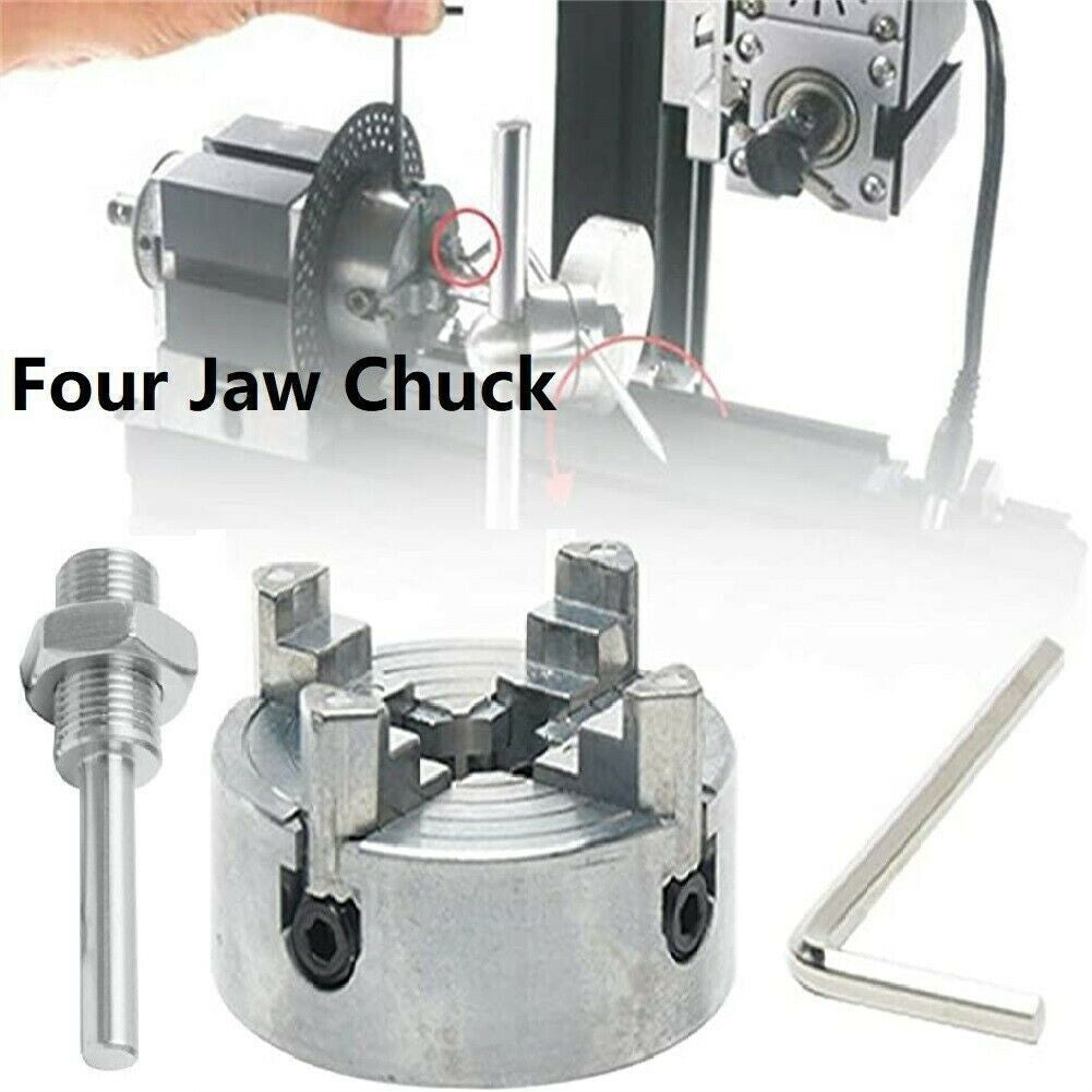 Mini Drill Chuck,Z011 Metal 4 Jaws Manual Lathe Chuck Clamp HCS,Self-Centering