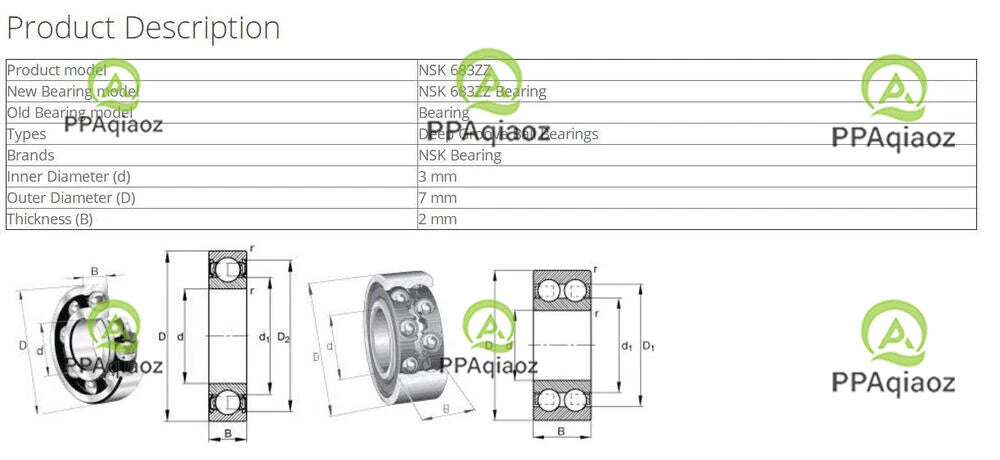 10PCS NSK 683ZZ Deep Groove Ball Bearings 3x7x2mm #P