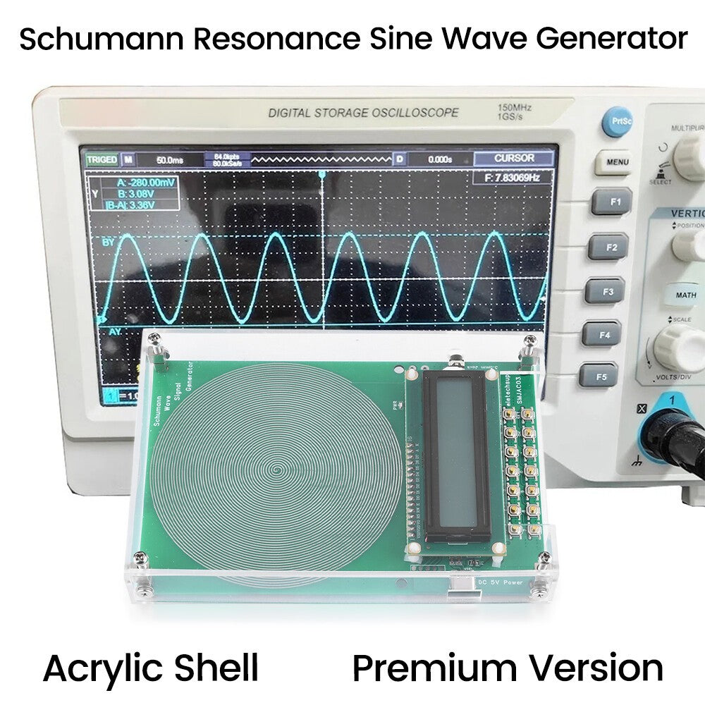 Schumann Wave Generator Pulse Sine Frequency +3.5MM Audio Output Connector +Case