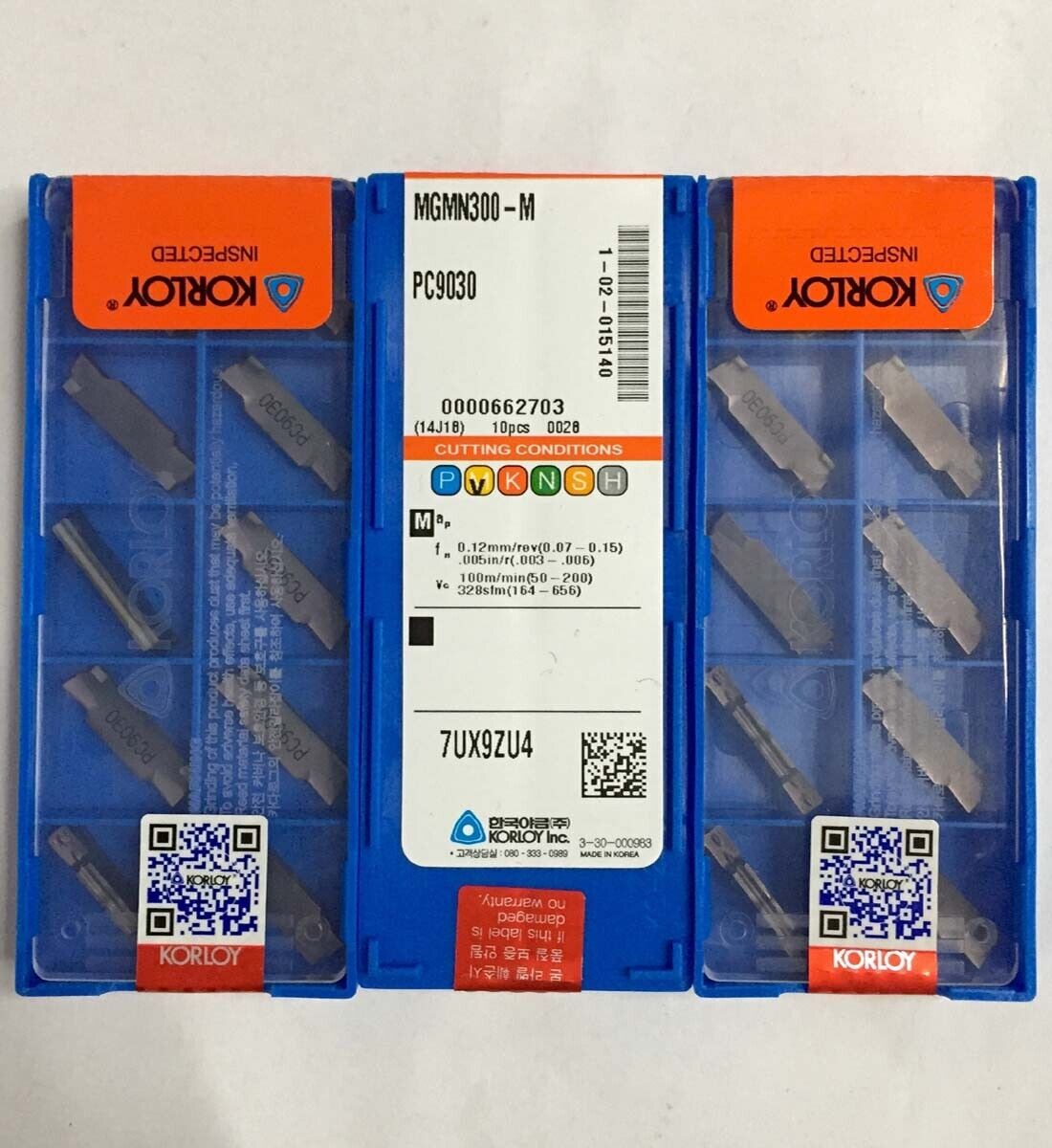 10Pcs For KORLOY MGMN300-M PC9030 NC inserts Grooving Blade for Stainless steel
