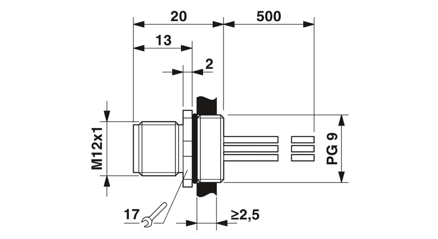 1pcs PHOENIX CONTACT 1693762 Connector SACC-E-M12MS-4CON-PG9/0,5