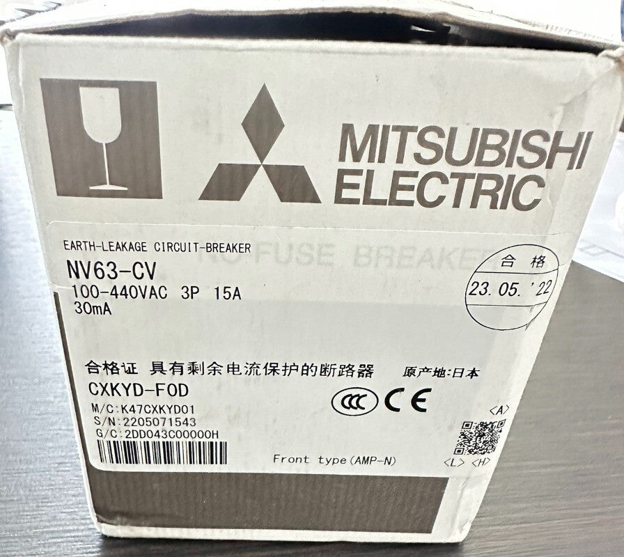 1pcs Mitsubishi Circuit Breaker NV63-CV 3P 15A 100-440V
