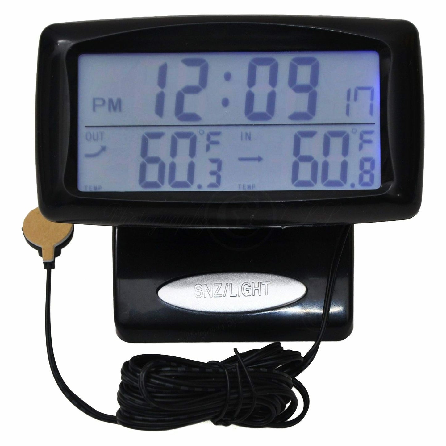 3in1 Car Digital LCD Clock In+Out Temperature Thermometer Frost Alarm Calendar