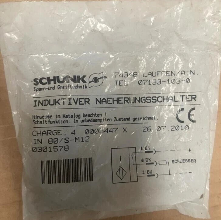 SCHUNK Proximity Sensor IN80/S-M12 0301578#P
