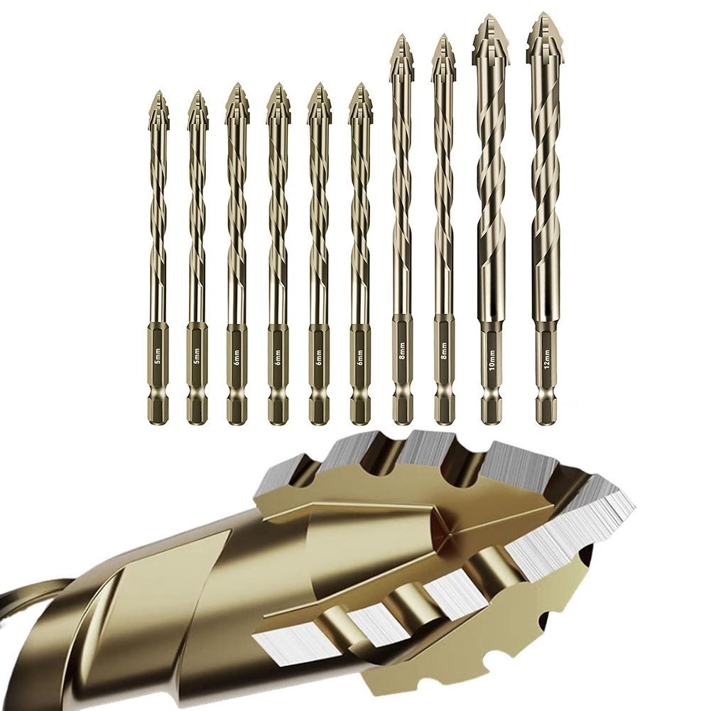 Eccentric Drill Bits 10 Piece Set for Efficient For Wood and Metal Drilling