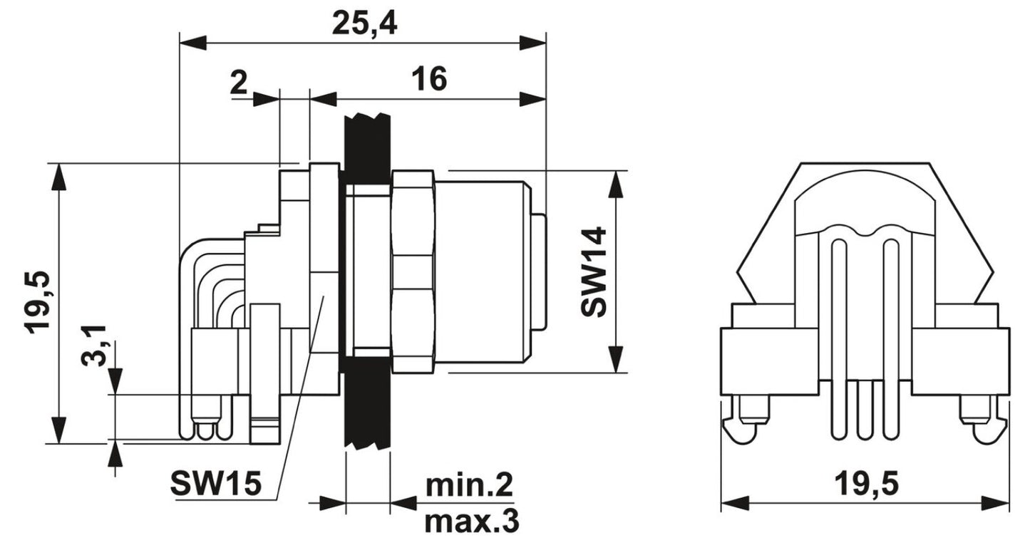 10pcs PHOENIX CONTACT 1534630 Connector SACC-DSIV-M12FSD-4CON-L90