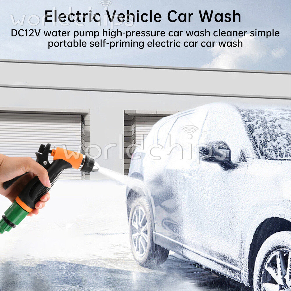 DC12V Self-Priming Portable High Pressure Car Washer Water Pump Kit Adjustable