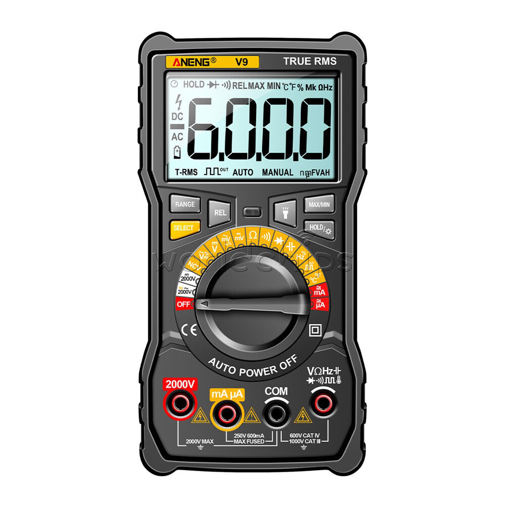 V9 6000 Counts 2000V Digital Multimeter Anti-burn Multi-function Multi Meter