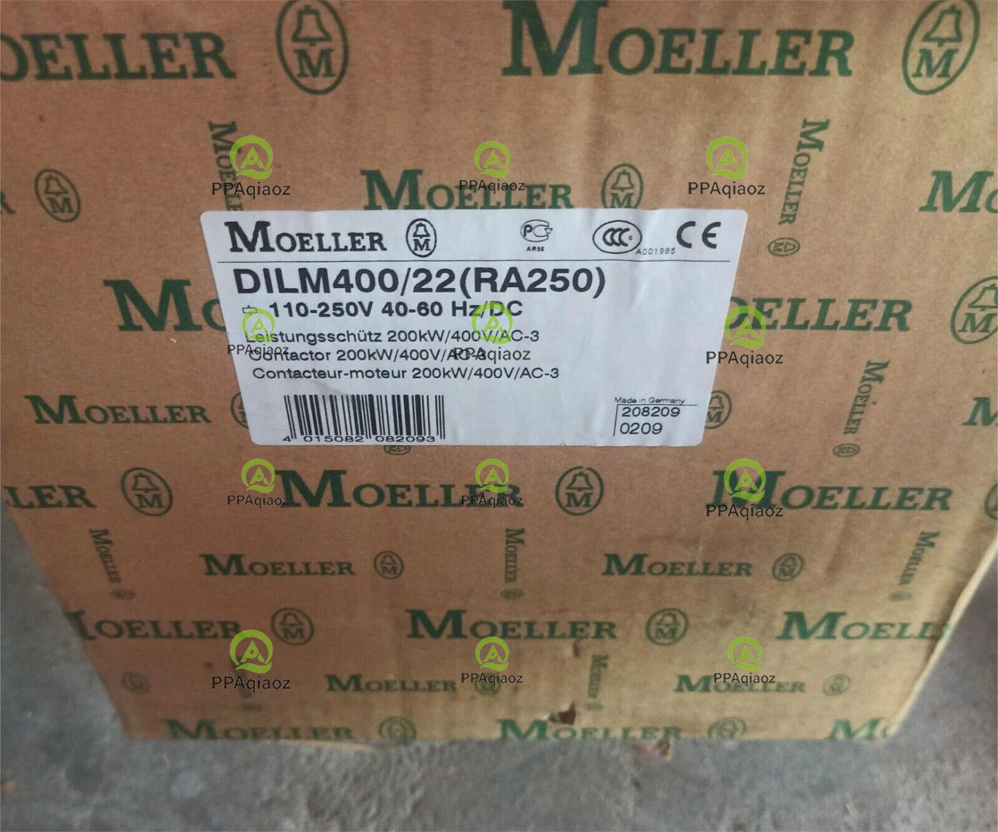 MOELLER DILM400/22(RA250) 110-250V 40-60HZ /DC IN OPEN BOX /UPS/