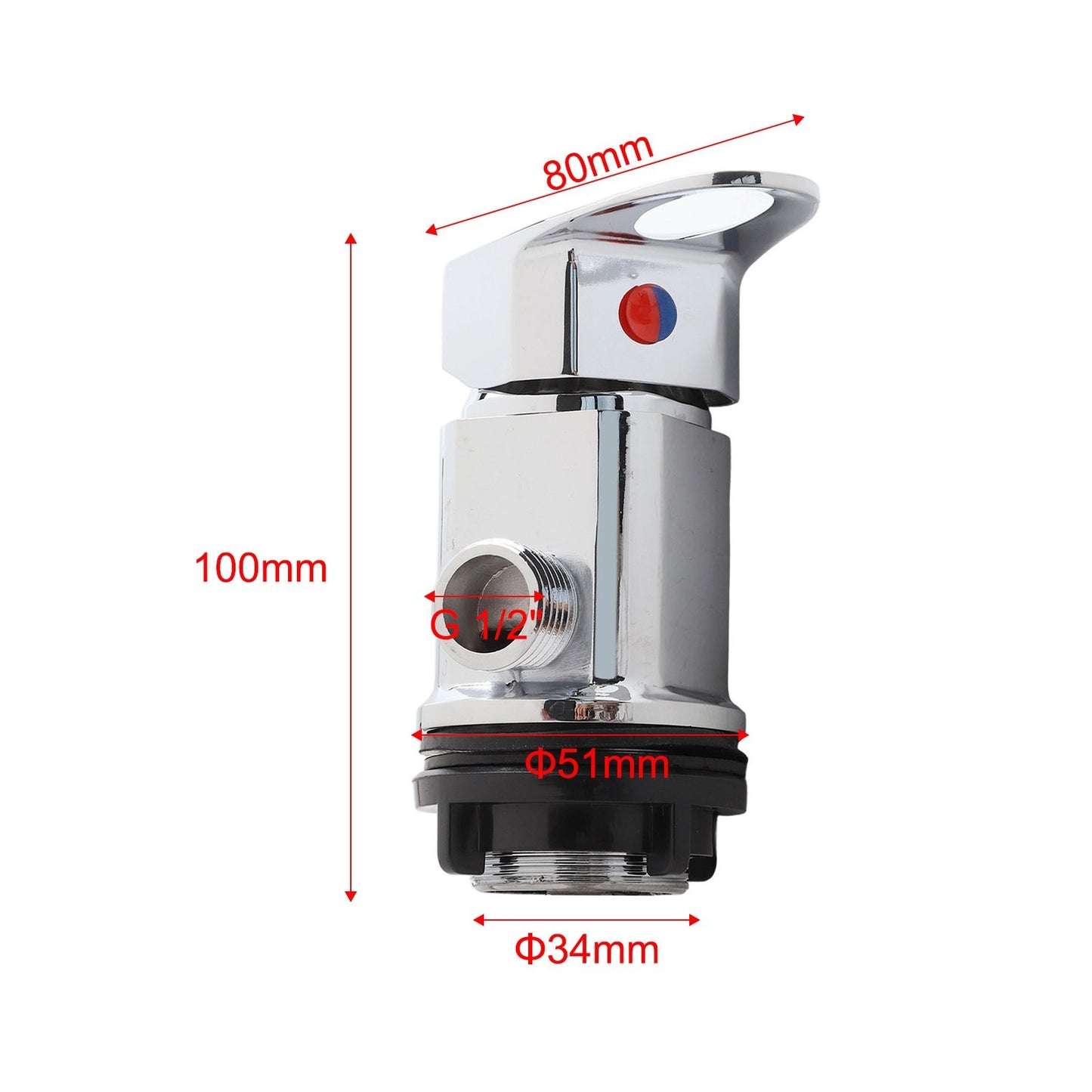 Shower Mixer Tap with 800mm Stainless Steel Tails for Motorhomes and Campervans
