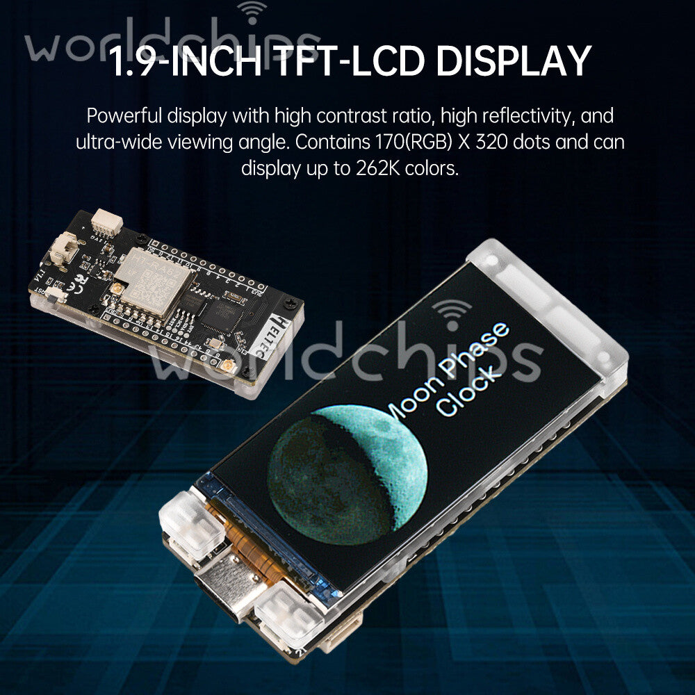 1.9Inch TFT ESP32-S3R8 LoRaWAN WIFI Bluetooth Development Board HT-VMT190 Module