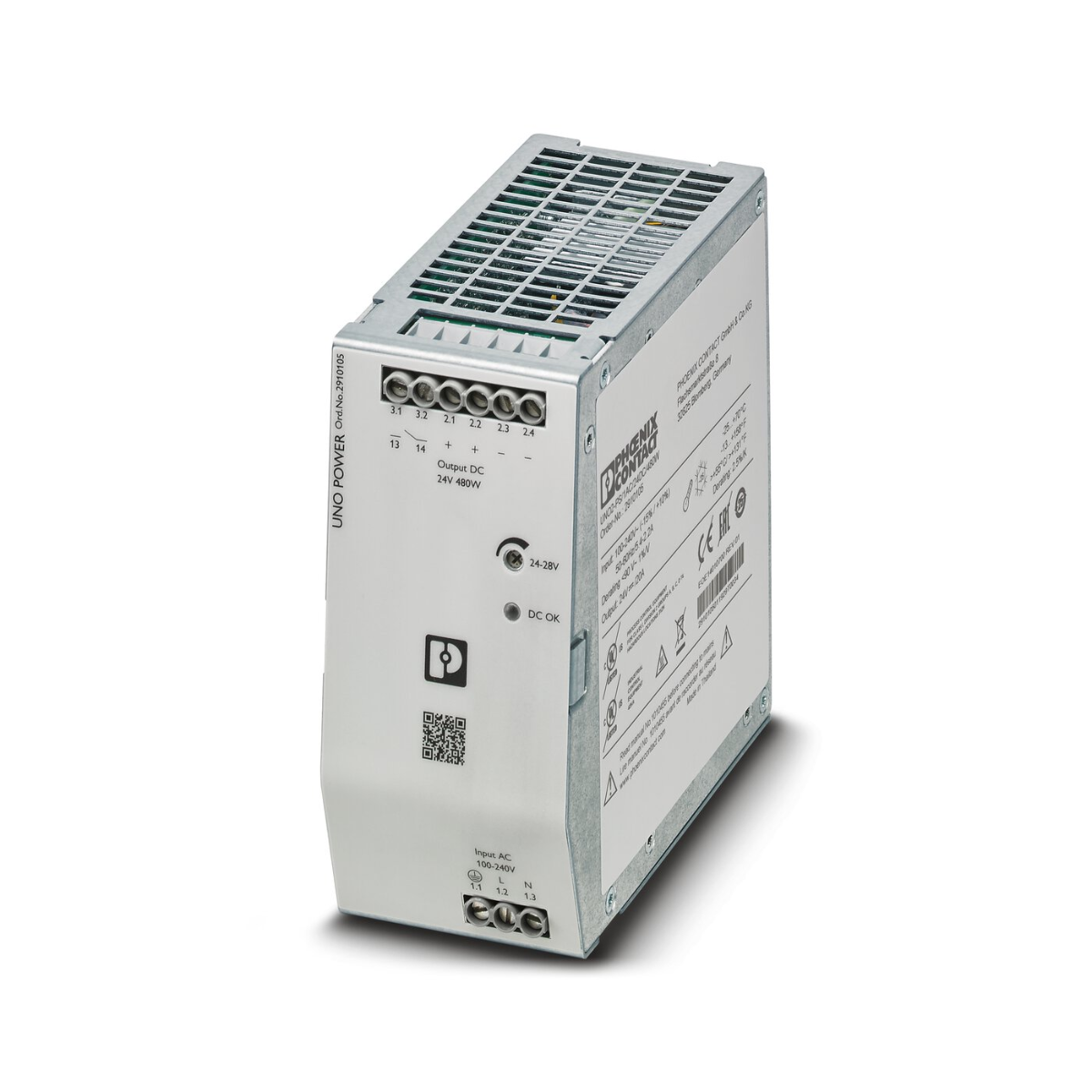 1pcs PHOENIX CONTACT Switching Power Supply 2910105 UNO2-PS/1AC/24DC/480W