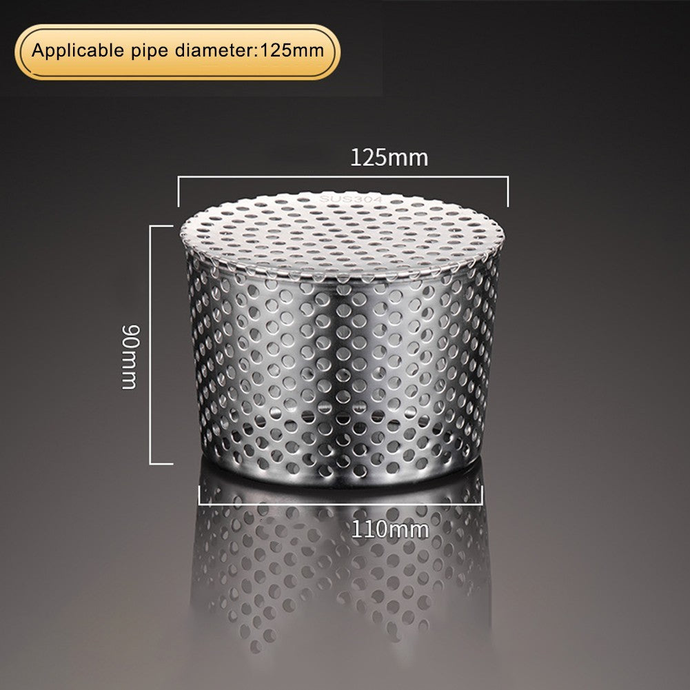 304 Stainless Steel Roof Drain Outlet Leaf Collector with Mesh Debris Filter