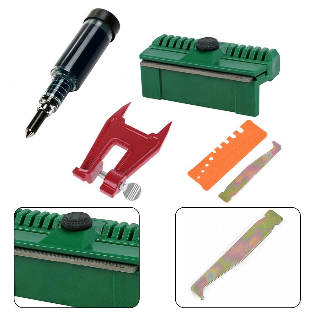 5pcs Chainsaw Guide Bar Maintenance Kit Groove Rail Dresser Grease Tool Cleaner