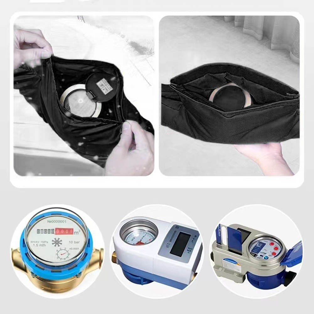 Easily Removable Insulated Cover for Water Meters Black Size 55 x 25 cm