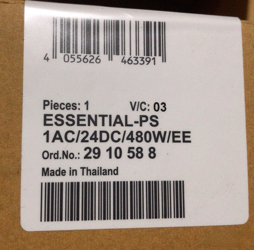 1pcs PHOENIX CONTACT 2910588 Power Supply ESSENTIAL-PS/1AC/24DC/480W/EE