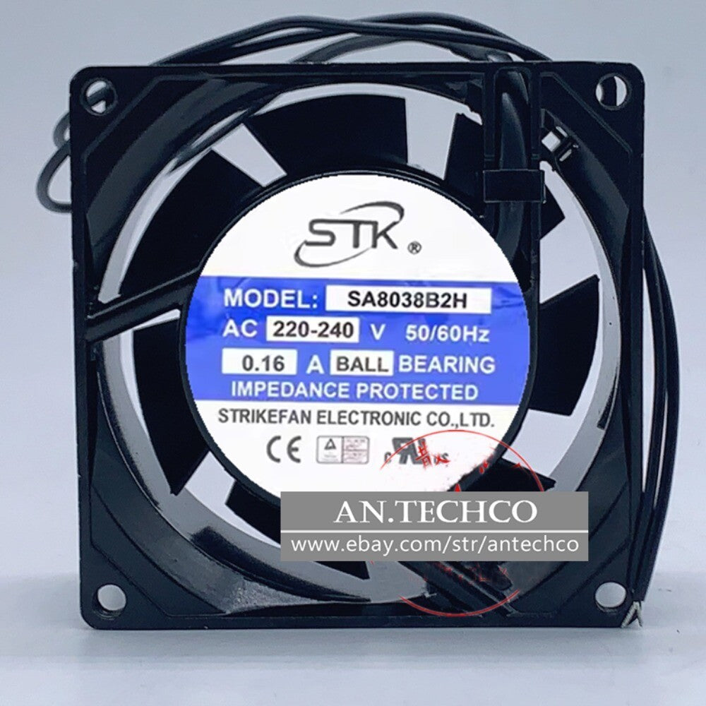 STK axial fan 8CM SA8038B2H 220V aluminum frame cabinet AC cooling fan