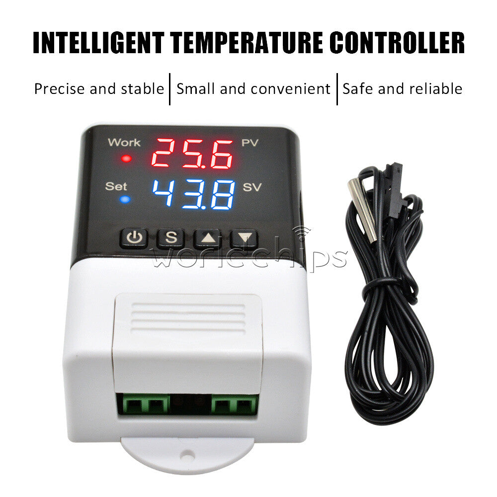 DTC1110 AC 110-220V Dual LED Intelligent Temperature Controller Thermostat + NTC