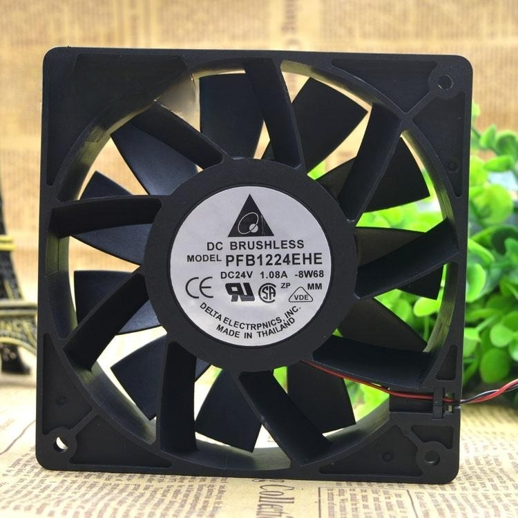 1PC Delta PFB1224EHE 12CM 12038 24V 1.08A 2-pin Windy Inverter Cooling Fan