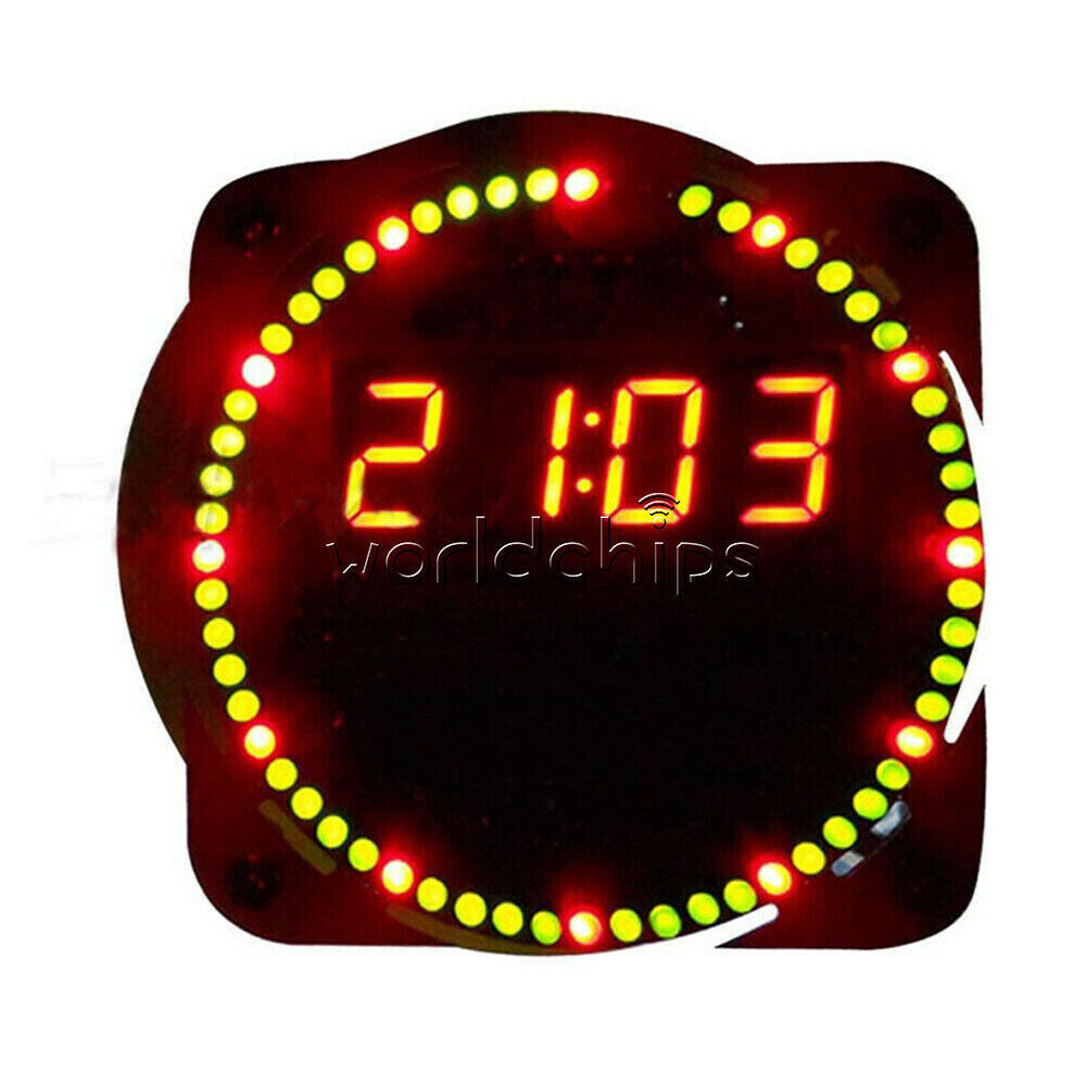 DS1302 Electronic Clock 51 MCU Learning Board Rotating LED Clock Kit /Assembled