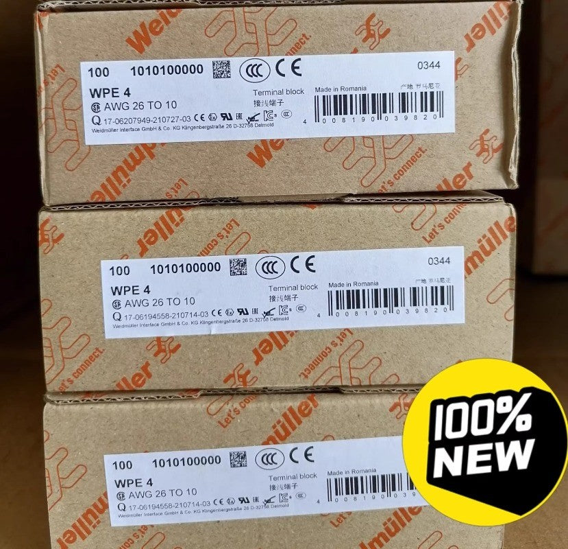 100pcs Weidmuller 1010100000 Terminal Block WPE 4