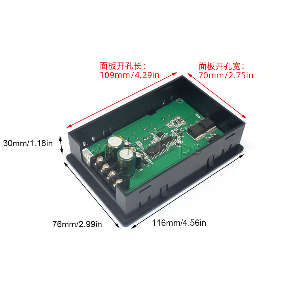 20A DC 10V-55V DC Motor Protector Brushed Governor Voltmeter Ammeter Controller