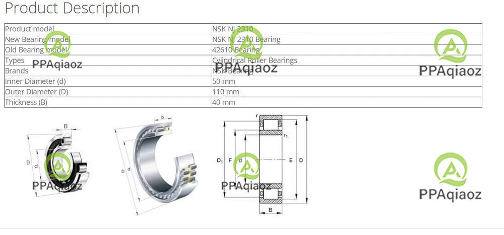1PC NSK 2310 Self-Aligning Ball Bearings 50x110x40mm #P