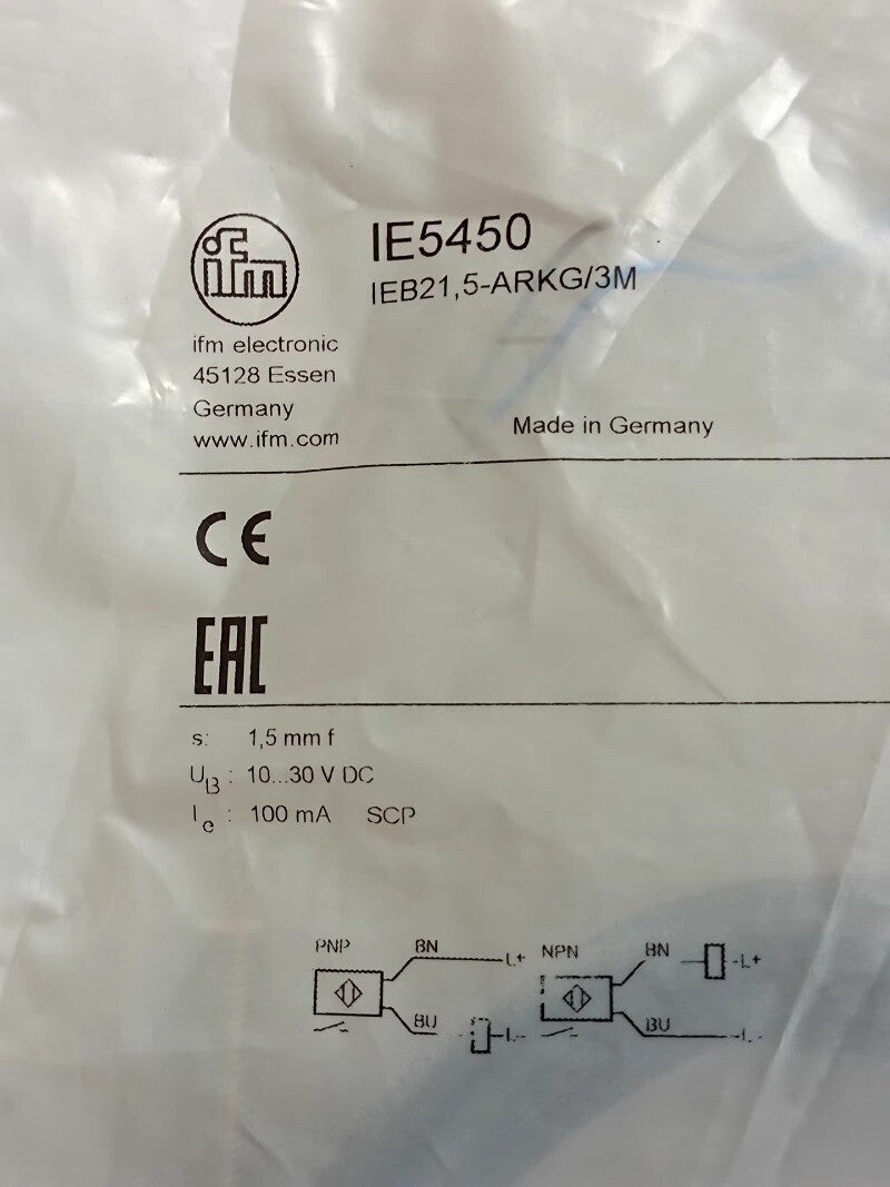 1pcs IFM IE5450 Sensor IEB21,5-ARKG/3M