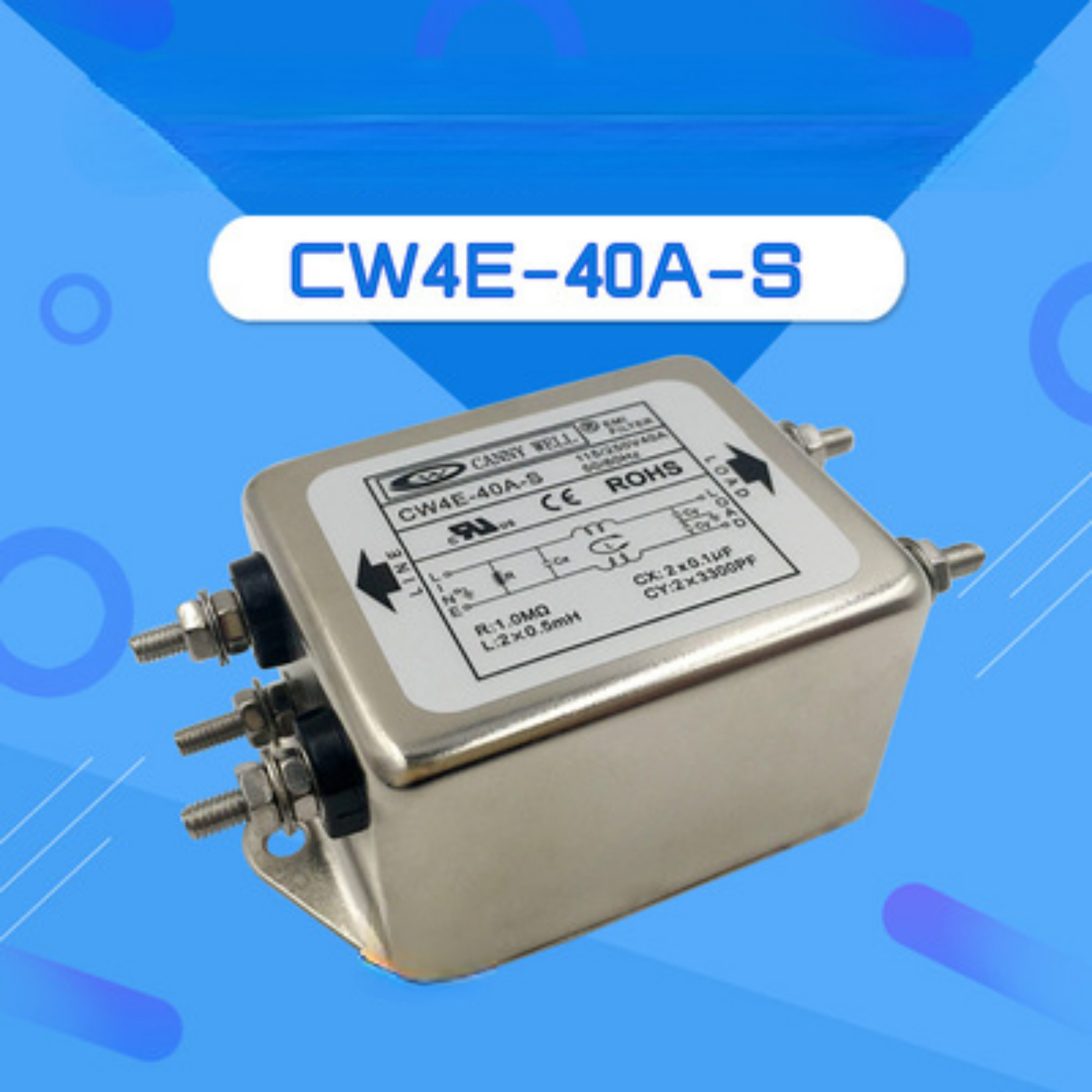 1pc EMI Filter for CANNYWELL CW4E-40A-S Single Pole Filter 220V