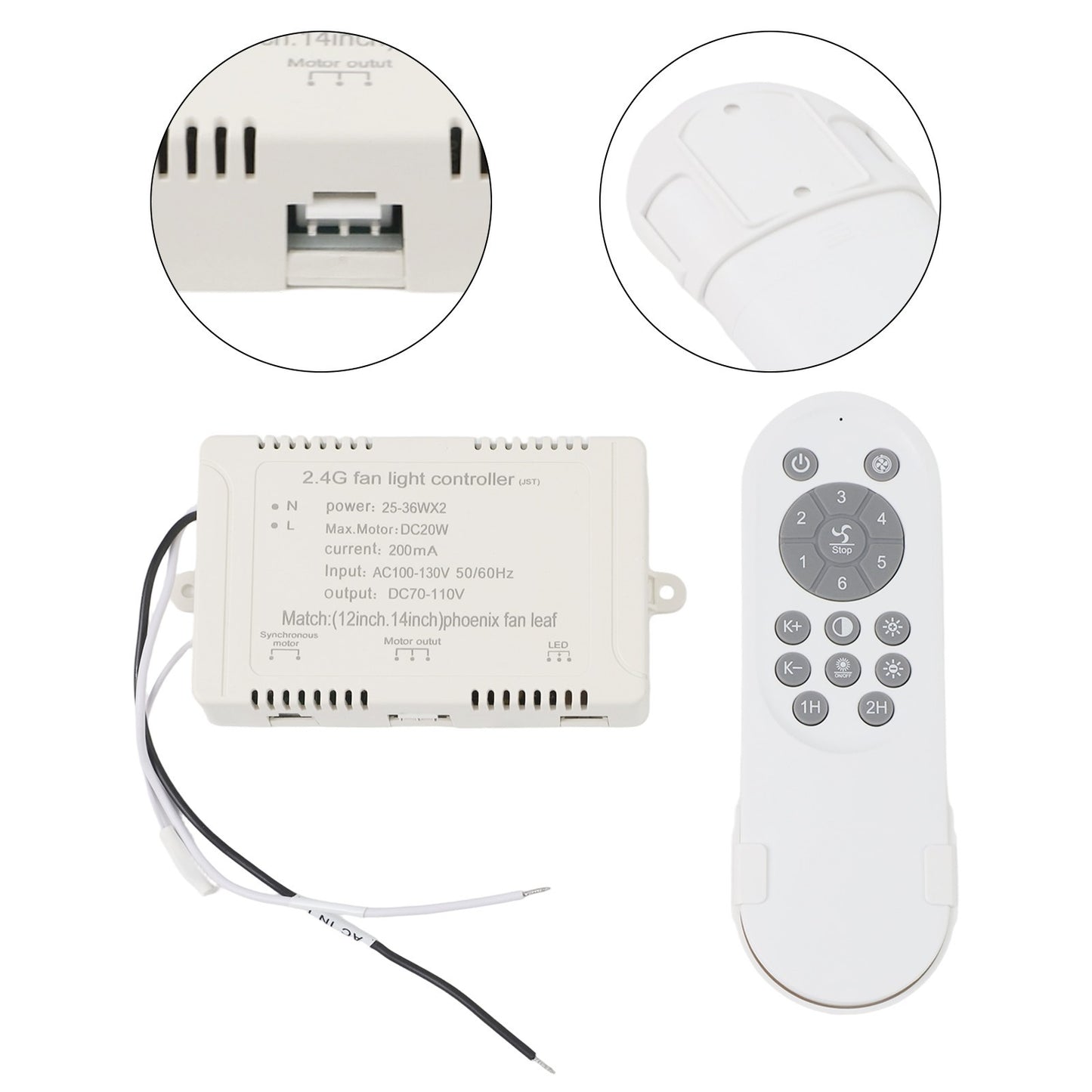 User Centric 24V Fan Light with Remote Control and Custom Brightness Settings