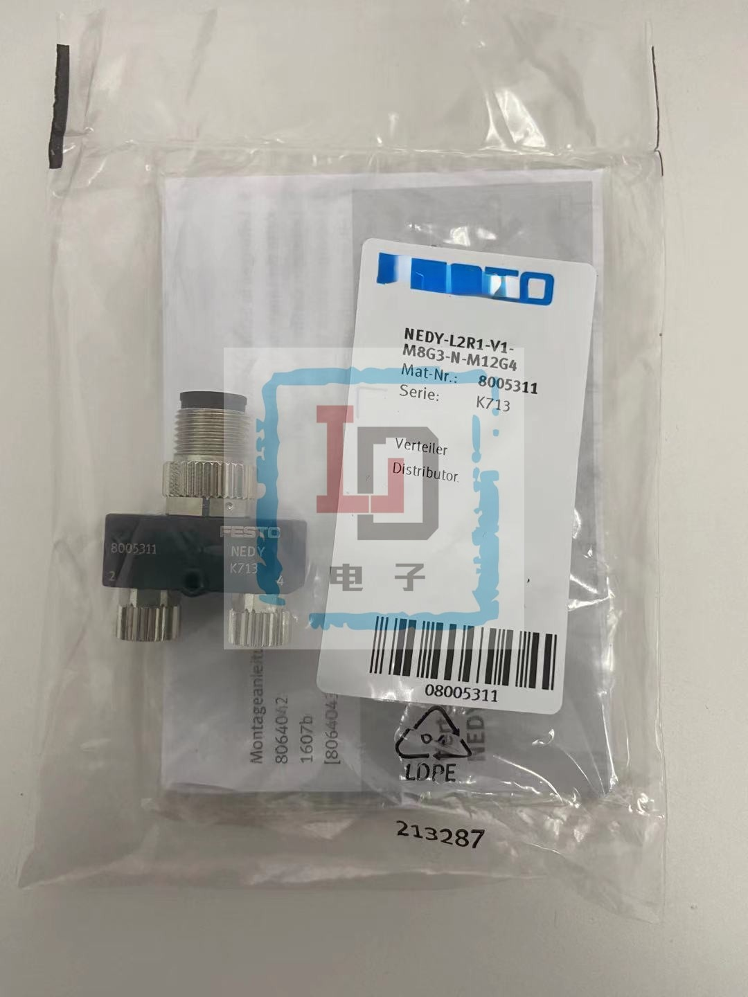 1PC for FESTO 8005311 NEDY-L2R1-V1-M8G3-N-M12G4