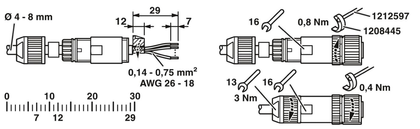 1pcs PHOENIX CONTACT 1424664 Connector SACC-M12FSB-5PL SH