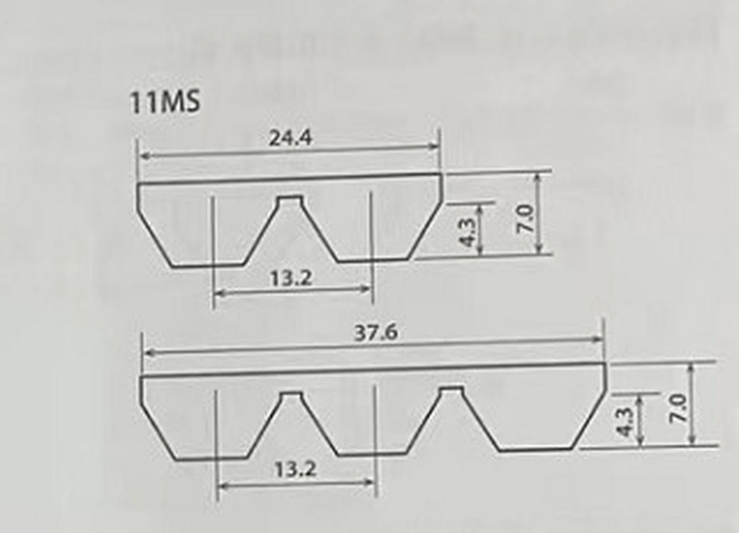 1pcs BANDO BANFLEXSCRUM Wide Angle Belt 2-11MS1550 3-11MS1550 4-11MS1550