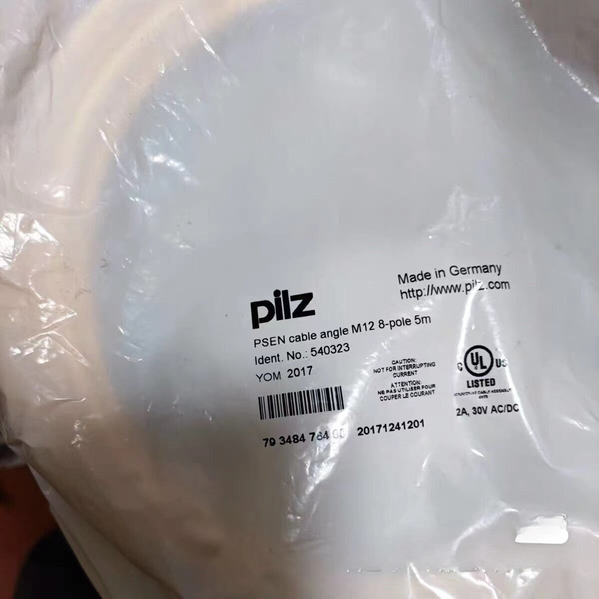 1pcs PILZ 540323 psen cable angle M12 8-pole 5M cable